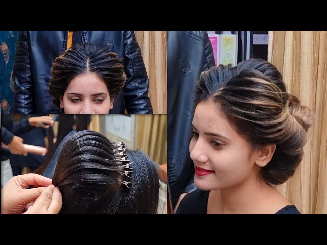 pakistani wedding hairstyles for medium hair || bridal hairstyle Tutorial By Nazia Khan New 2022